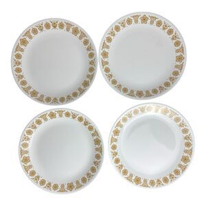 Vintage Corelle Butterfly Gold Dinner Plates  10 1/4” Set Of 4